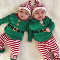 high quality baby boy girl autumn christmas xmas clothes set toddler baby boys girls romper pant hat outfits clothes