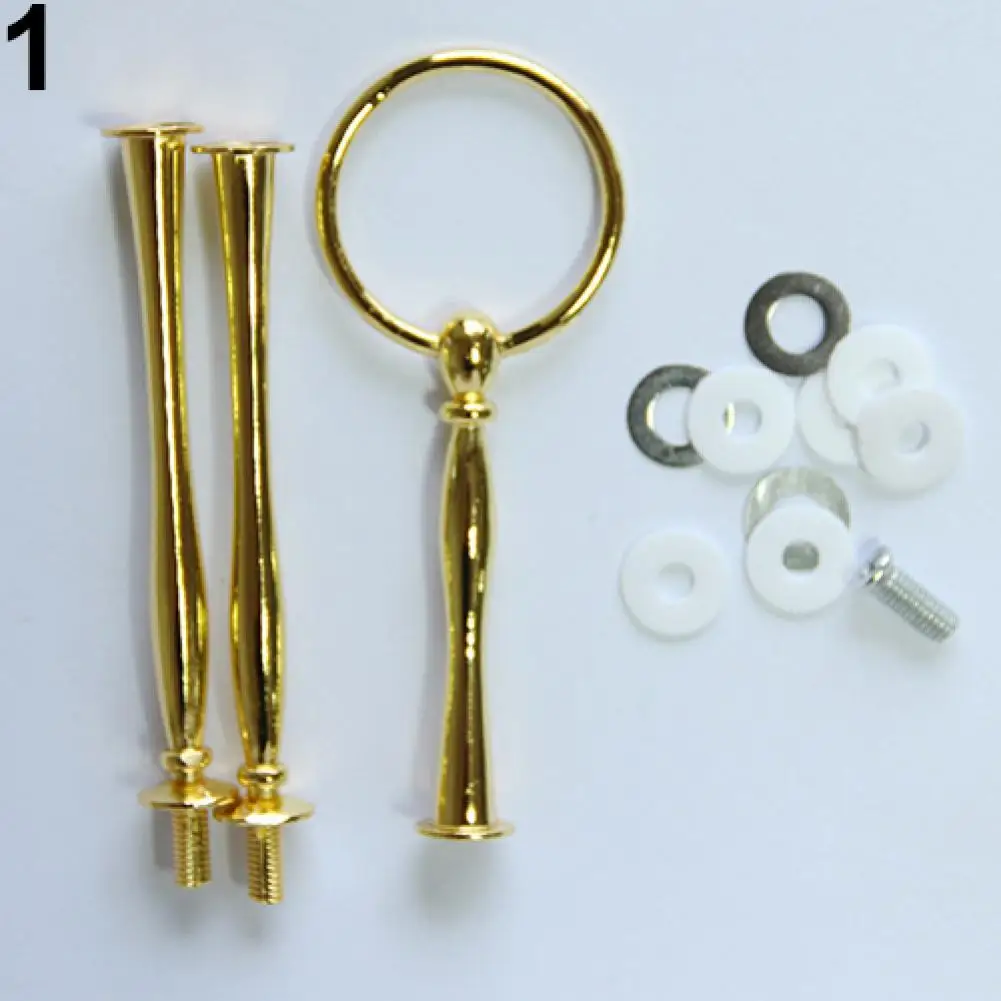 

80% New Arrival 2021 3 Tier Round Cupcake Cake Plate Stand Handle Fitting Wedding Party Stand