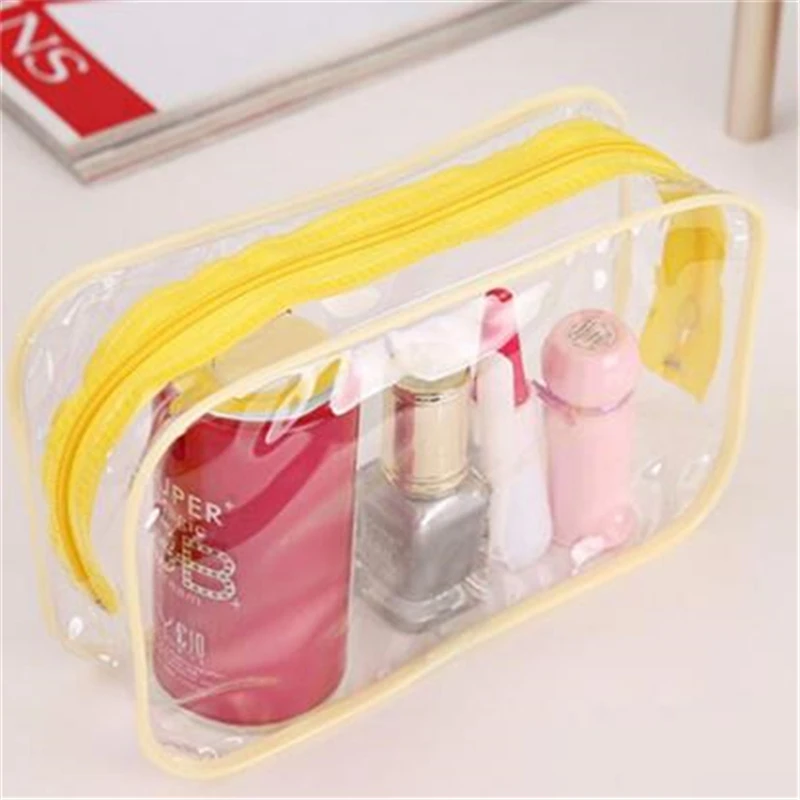 

Women Transparent Clear Zipper Makeup Bags Travel PVC Cosmetic Bags Organizer Bath Wash Make Up Tote Handbags Case neceser mujer