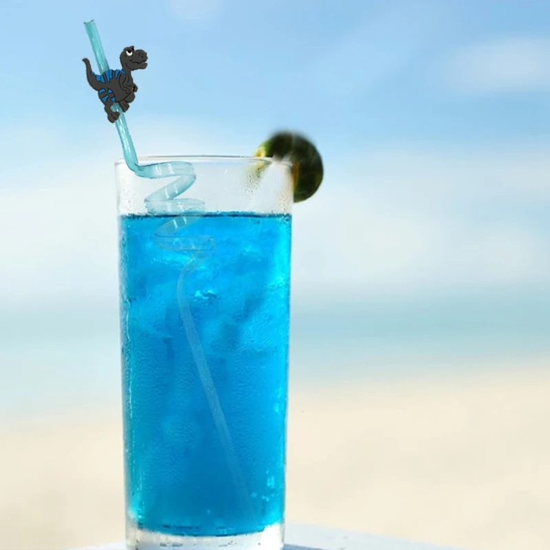 8 шт динозавр тема питьевые соломки для дней рождения украшение многоразовые