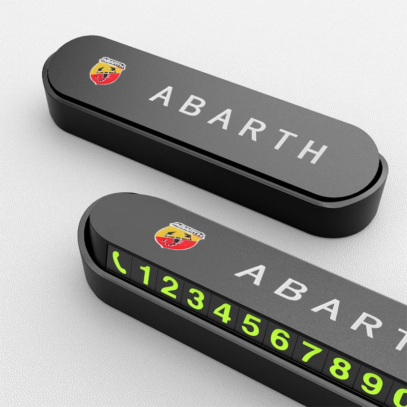 

Car Temporary Parking Card Phone Number Card Plate For Fiat Abarth 595 Abarth 500 abarth 124 spider Car Decoration Accessories