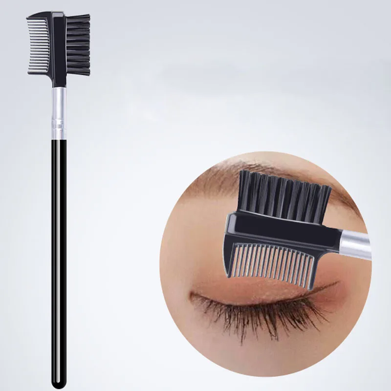 4 шт. набор для бровей кисть премиум класса угловая и пудры стальная расческа