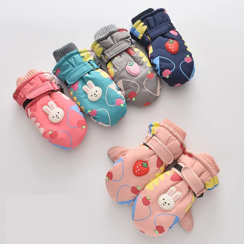 Зимние Детские лыжные перчатки Перчатки Нескользящая водонепроницаемая сумка с