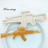 ak47 gun shape silicone mold kitchen resin baking tools diy cake pastry fondant moulds chocolate lace decoration tools m1034