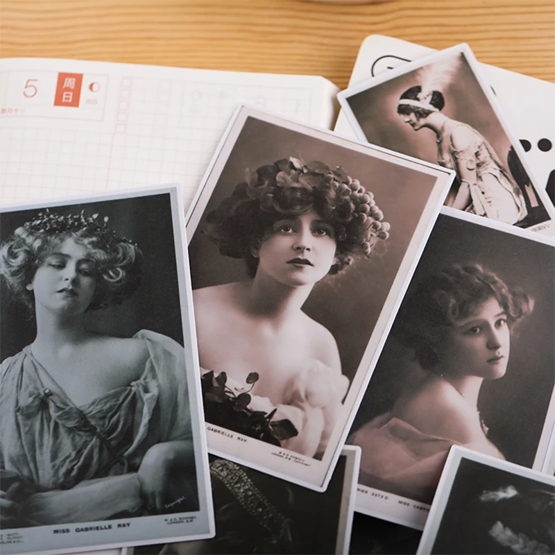 40 шт./пакет Европейский Винтажный черно-белый фотостикер DIY альбом для