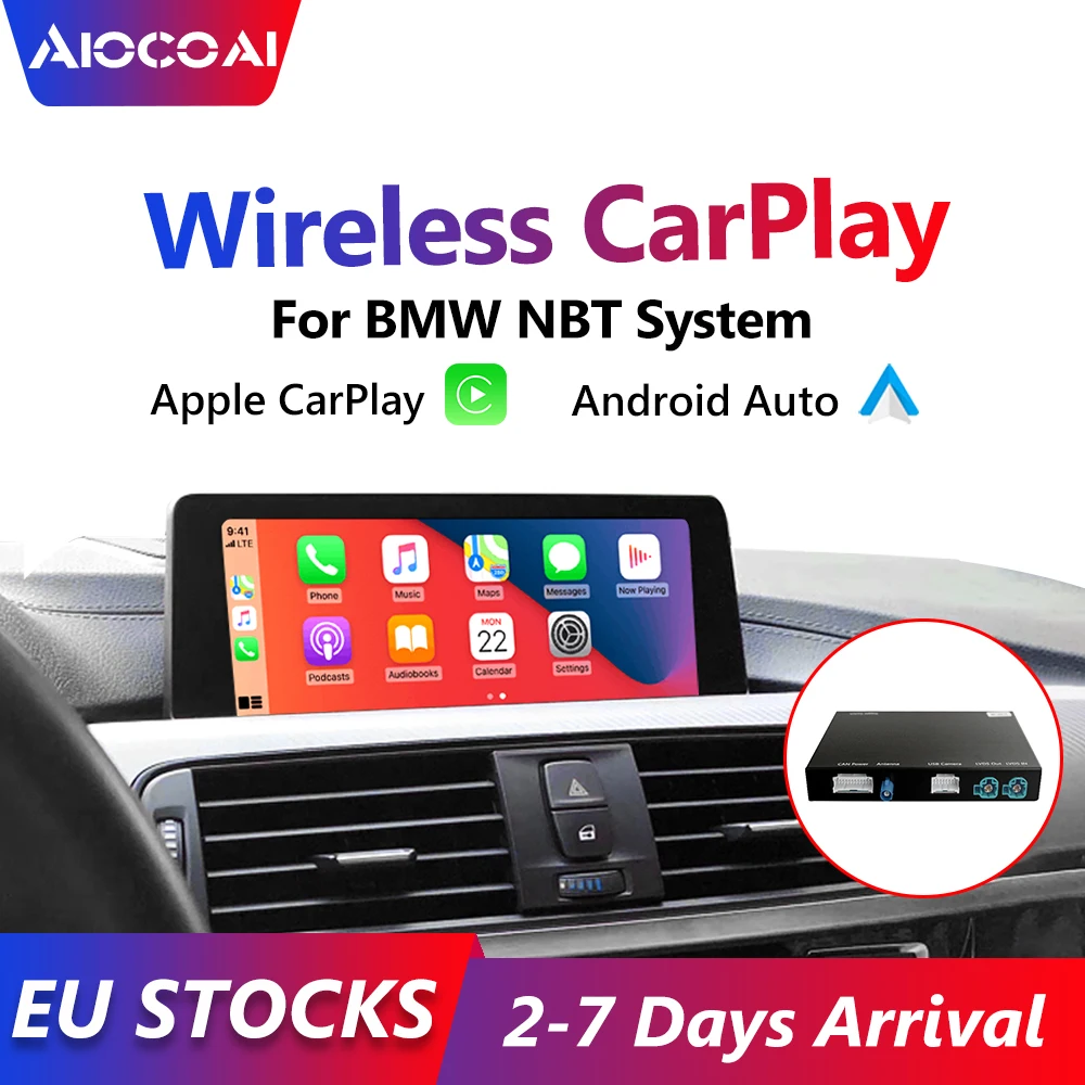 Беспроводной Apple CarPlay Android Авто Интерфейс декодер для BMW F10 F11 F01 F02 NBT система с 6 5