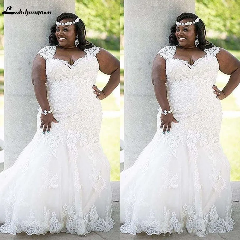 Потрясающие Африканские кружева свадебное платье размера плюс страны 2020