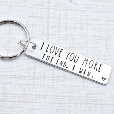 

I Love You More The End I Win Key Chain Gift for Girlfriend or Boyfriend KeyChain Key Ring