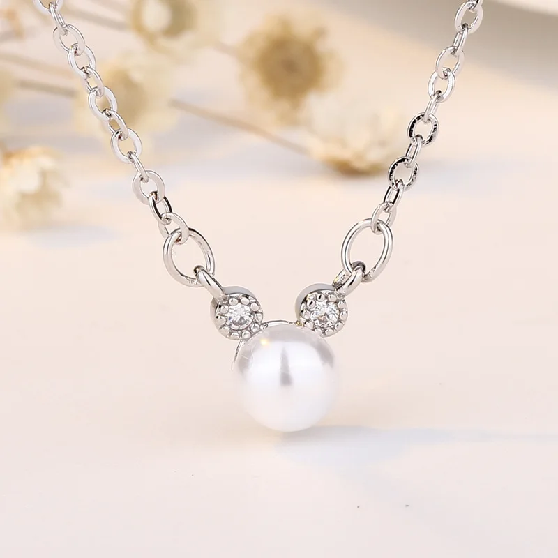 Жемчужные миниатюрные серьги гвоздики романтические Микки Маус для женщин