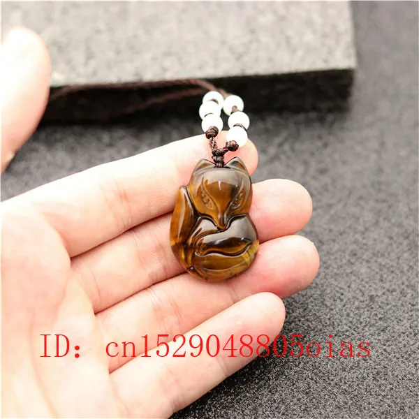 Натуральный китайский Нефритовый камень подвеска в виде лисы ожерелье с