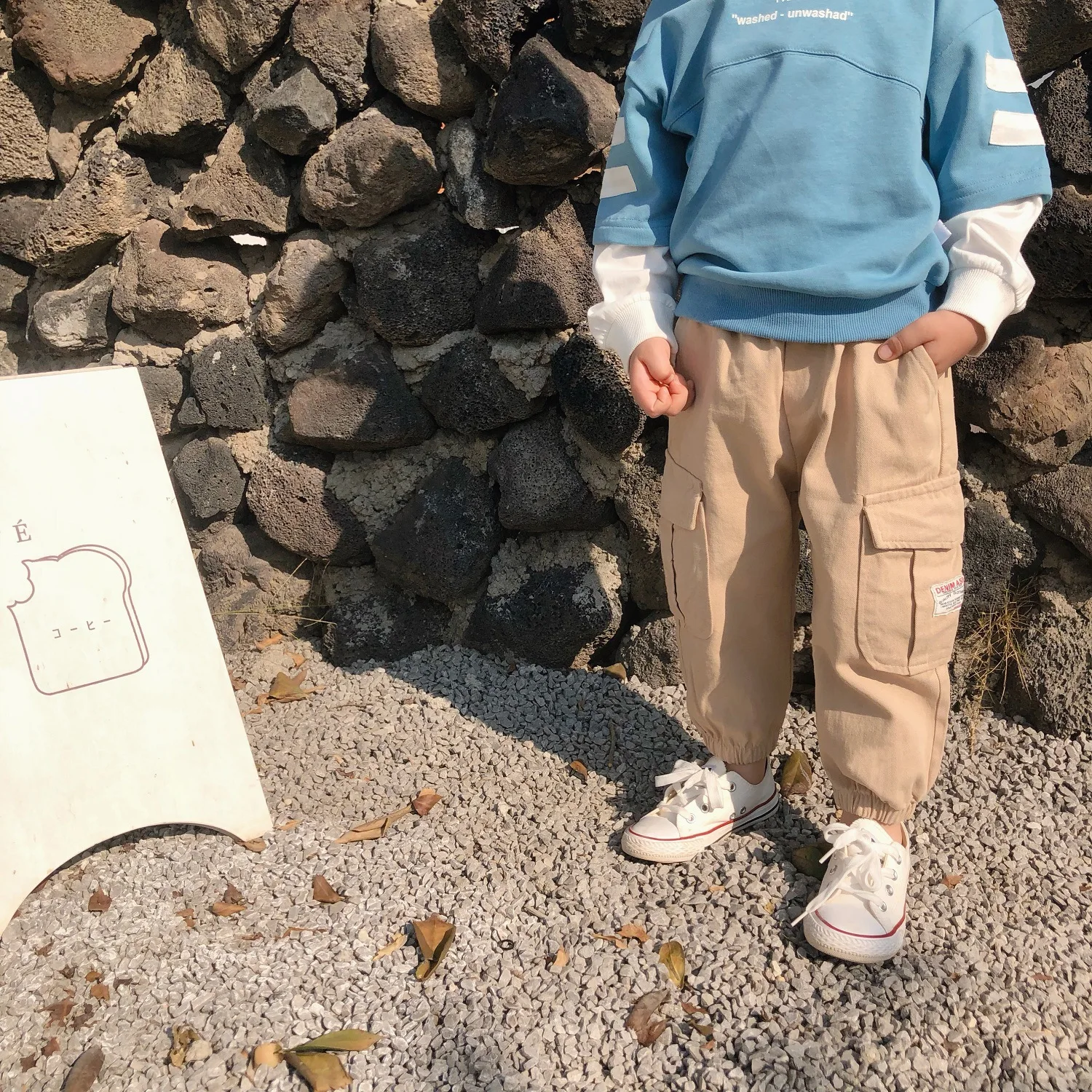 Весенне осенние детские модные брюки карго с боковыми карманами 3 вида цветов для