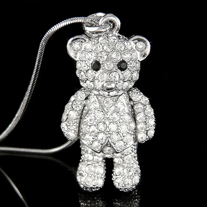 колье на шею винтаж цепочка женская Плюшевое ожерелье с мишкой из кулона мишка