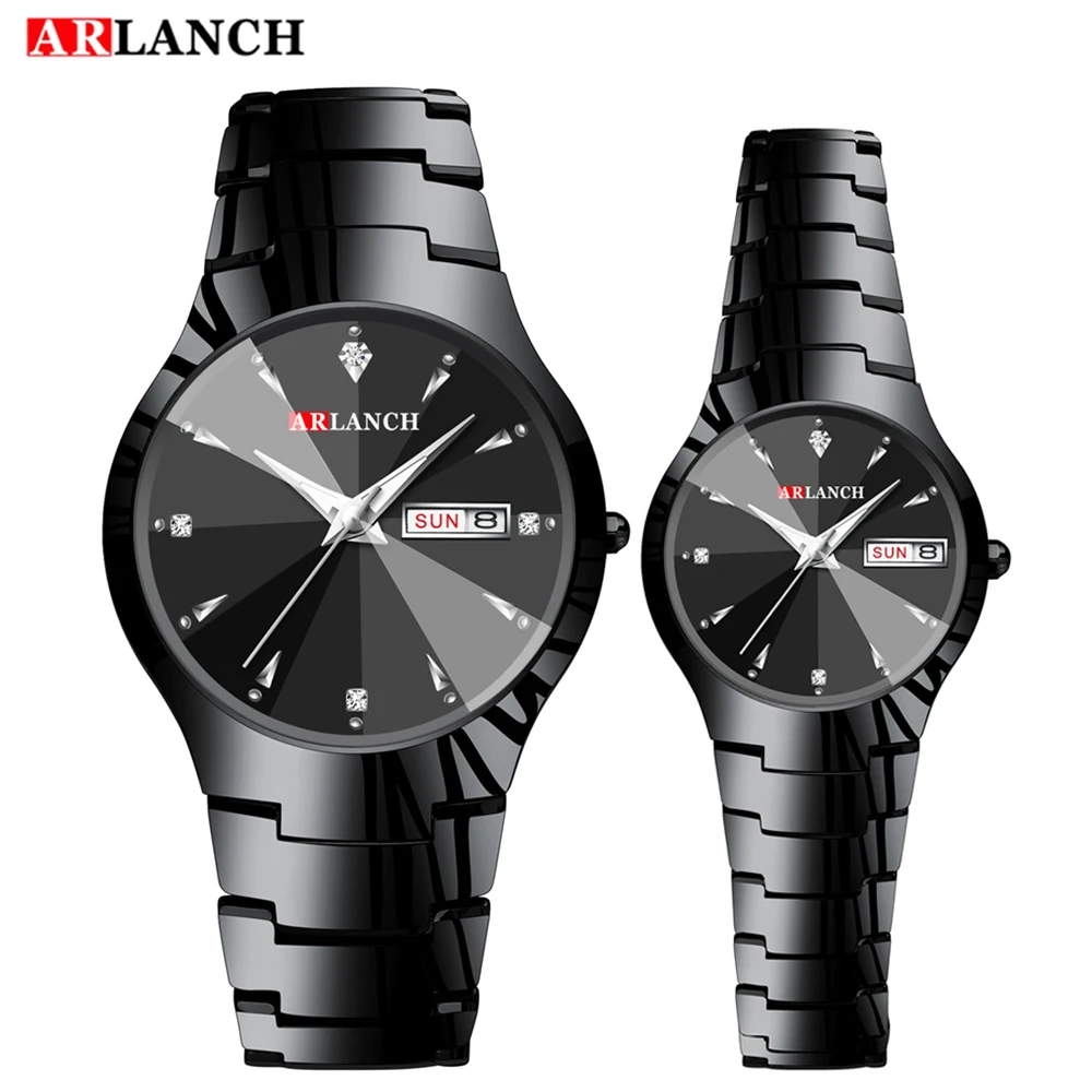 Часы наручные ARLANCH для влюбленных брендовые Роскошные Кварцевые с календарем
