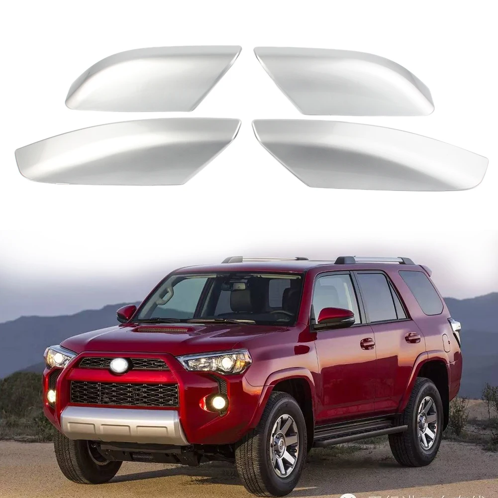 

For Toyota 4Runner N210 4Pcs Silver Car Roof Rack Bar Rail End Protection Cover Shell 2003 2004 2005 2006 2007 2008 2009