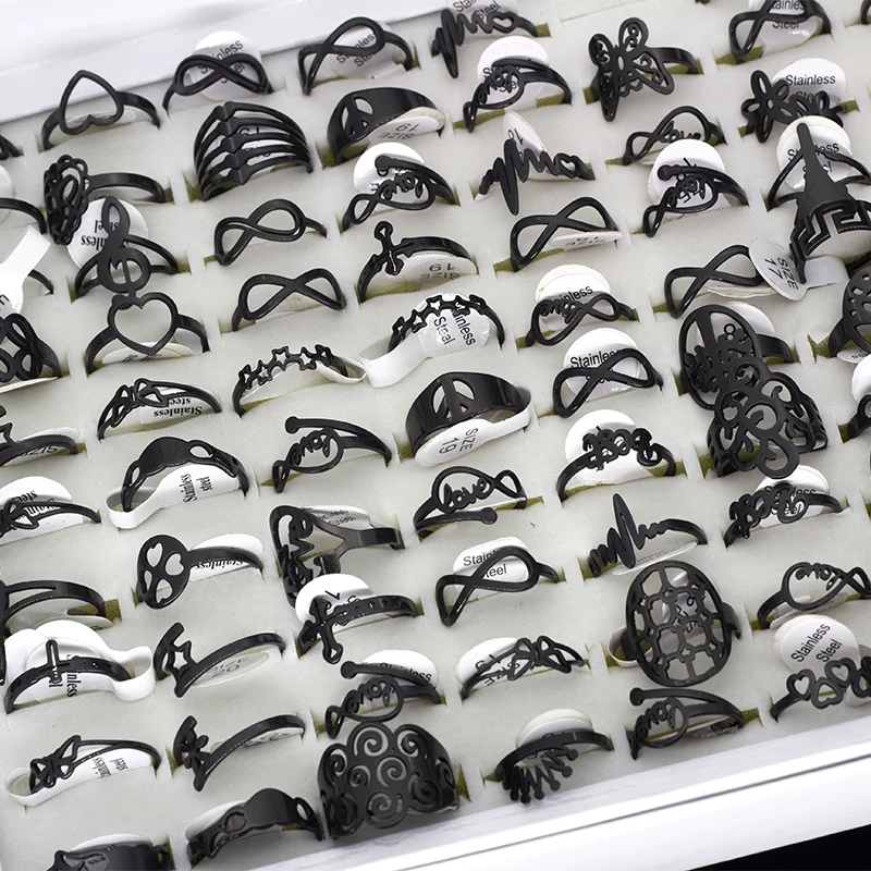 50 шт. кольца из нержавеющей стали 4 цвета | Украшения и аксессуары