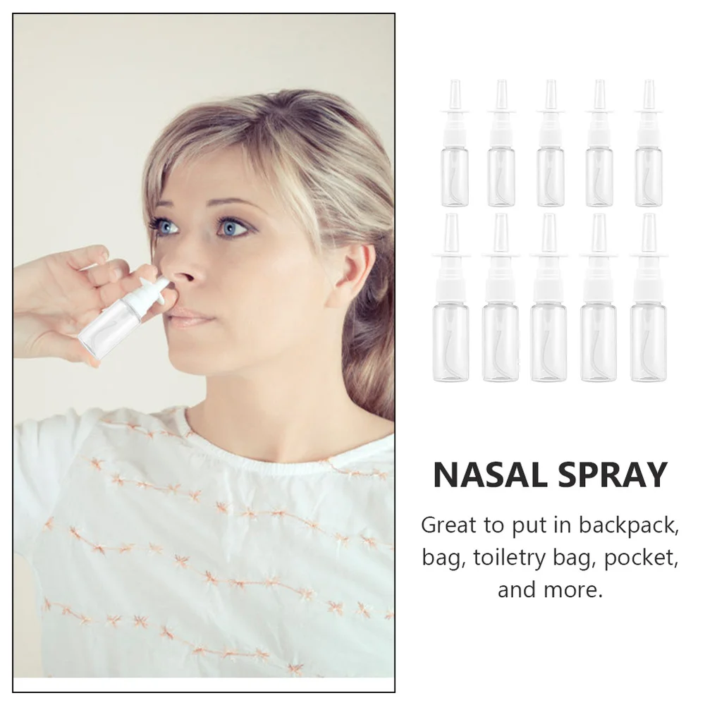 

10pcs Transparent Nasal Spray Bottles Empty Sprayer Refillable Containers