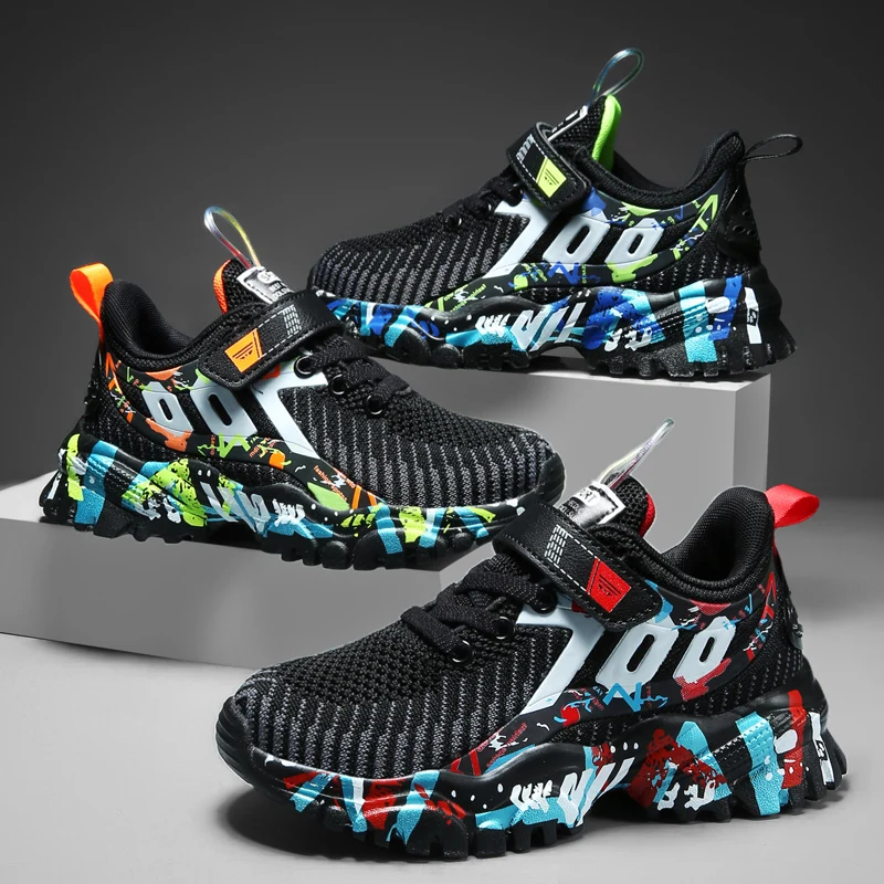 2021 Autumn Kids Sport Shoes For Boys Running Sneakers Casual Sneaker Breathable Children's Fashion Shoes Platform Light Shoes