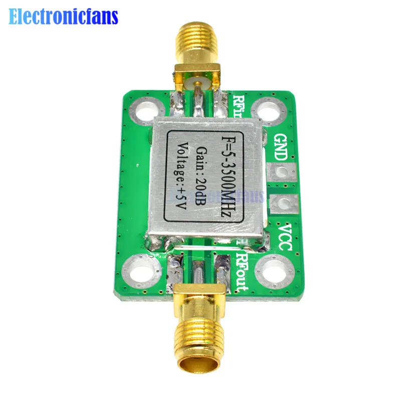 5-3500MHz RF Broadband Signal Amplifier Board Module Power Amp High Gain 20dB 3.3-6V DC Low Noise Small with Shielding | Электронные