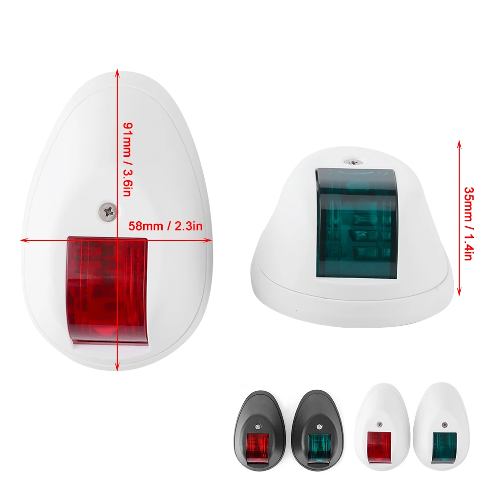 2Pcs/Set LED Navigation Light DC 12V-24V IP66 Waterproof Signal Warning Lamp For Marine Boat Yacht Parts Accessories - купить по