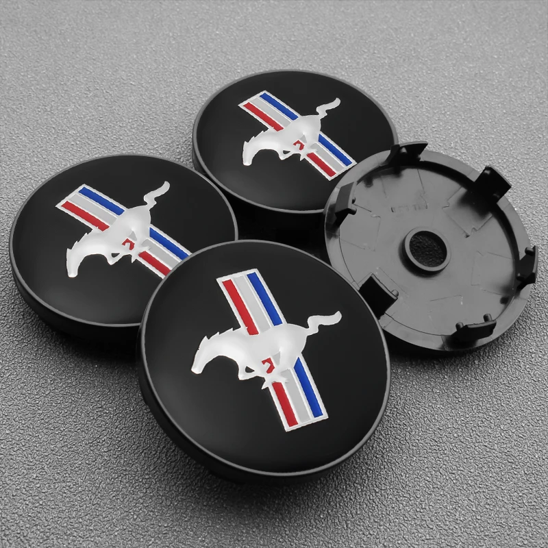 

4PCS 60MM Horse Flag Logo Car Wheel Center Hub Caps 56MM Emblem Sticker Decal For Ford Focus 2 3 MK1 MK2 MK3 Car Accessories