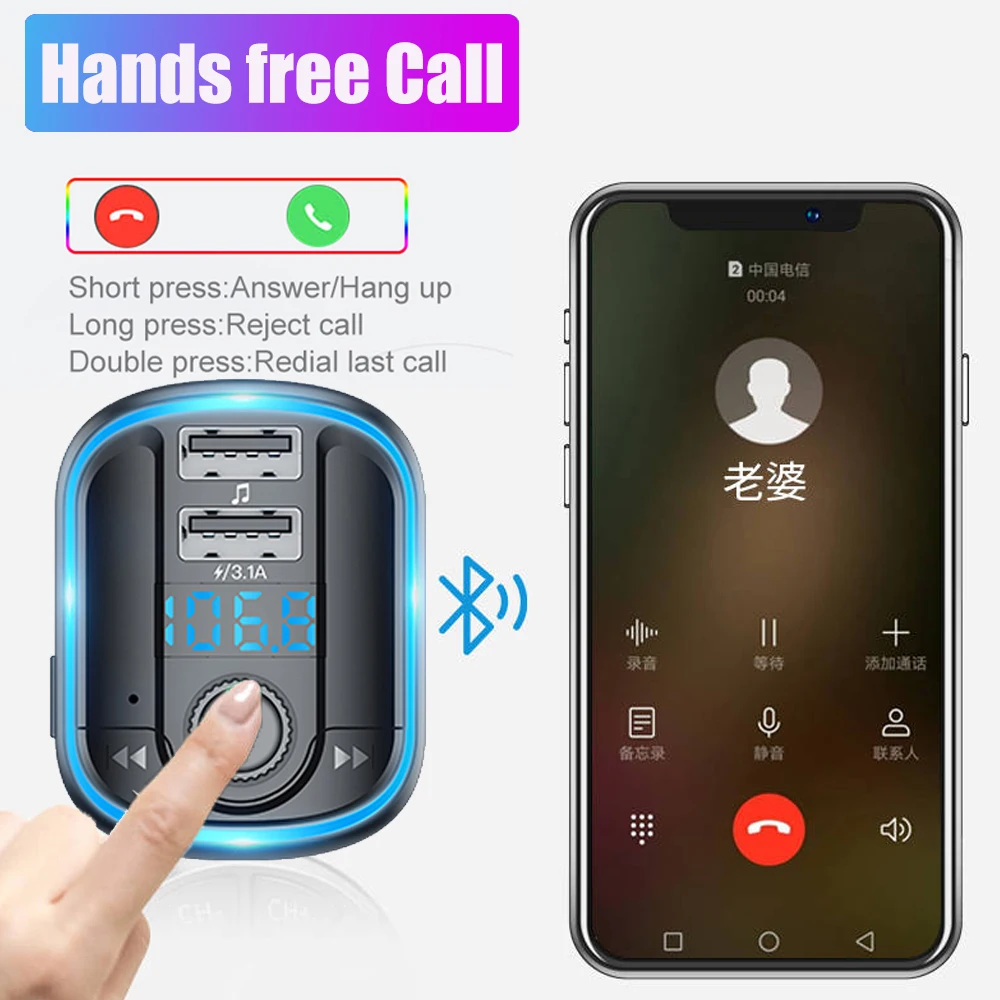 Автомобильный FM-трансмиттер AOSHIKE Bluetooth 5 0 FM-радио модулятор автомобильный