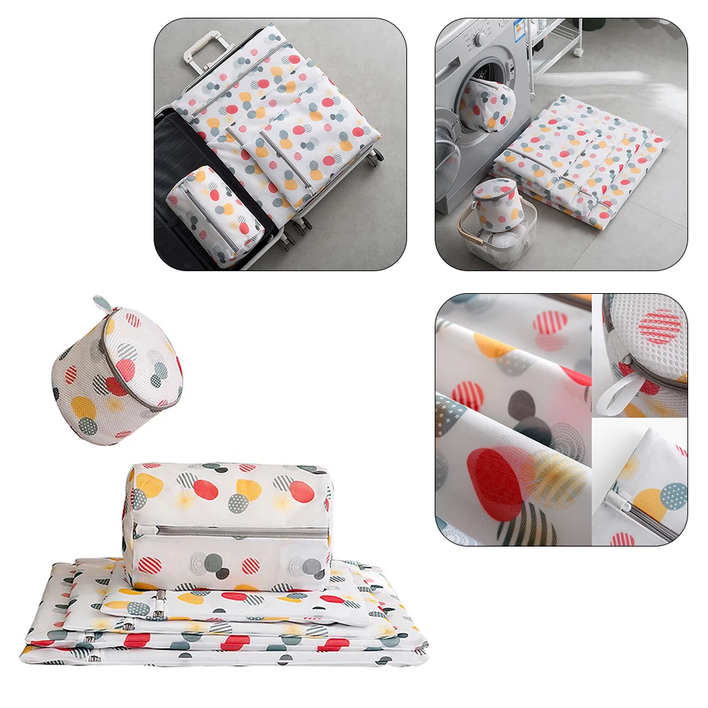 

6-Piece Printing Set Washing Home Use Mesh Clothing Underwear Organizer Washing Bag Useful Net Bra Wash Bag Zipper Laundry Bag