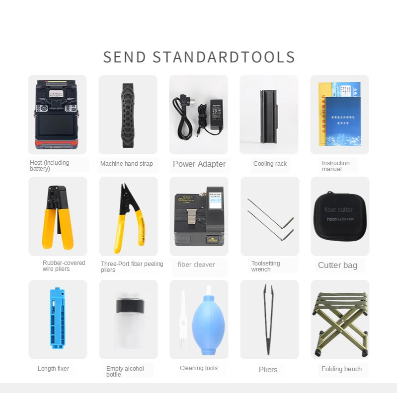 

1set High Precision AutomaticFiber Fusion Splicer Suitable Cable Jumper Cord Pigtail 9s Connection Time 300 Times Magnification