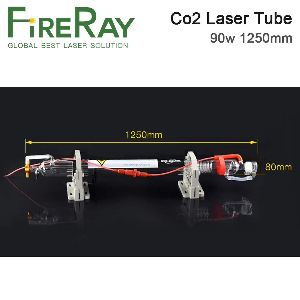 Стеклянная Лазерная Co2 трубка FireRay 90 Вт диаметром 1250 мм стеклянная лампа 80 для