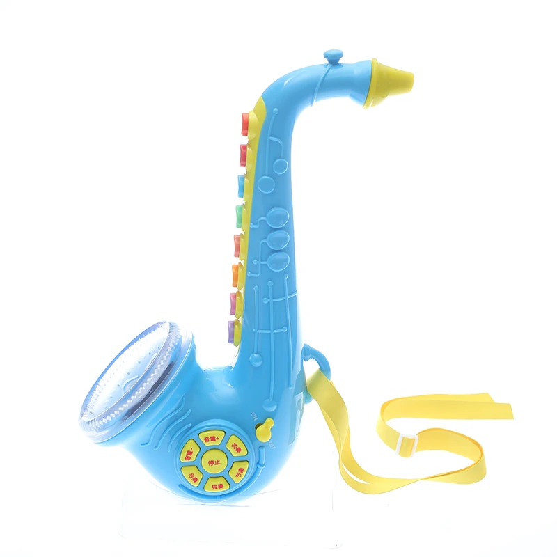 blue Игрушка Музыкальные инструменты для детей саксофон музыкальная игрушка модель ребенка Раннее Обучение Образование игровые наборы труба для ребенка подарок - Цвет: blue