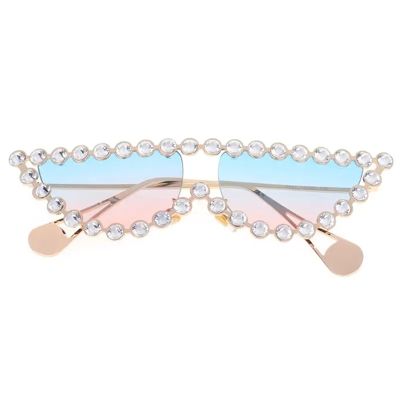 

2019 2019 New Design Cat Eye Sunglasses Rhinestone Charming Fashion Women Female UV400 Metal Frame Pearl Lady Sun Glasses Sexy