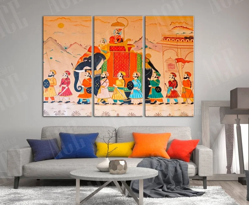 

Indian Style Canvas Wall Art Vintage Oil Painting On Canvas Print Home Decoration
