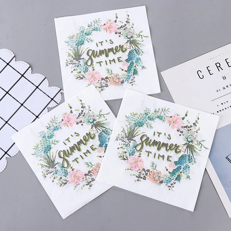 

Decoupage Servilleta 20 Creative Forest Wedding Napkins Colored Paper Towels Printed Tissue Party Dinner Home Table Decoration