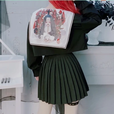 Женская футболка с вышивкой в стиле преппи готический свитшот длинным рукавом