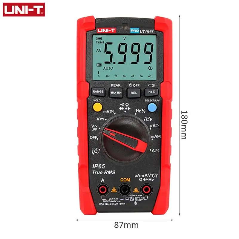 

UNI-T UT191T UT191E True RMS 6000 DMM 20A 600