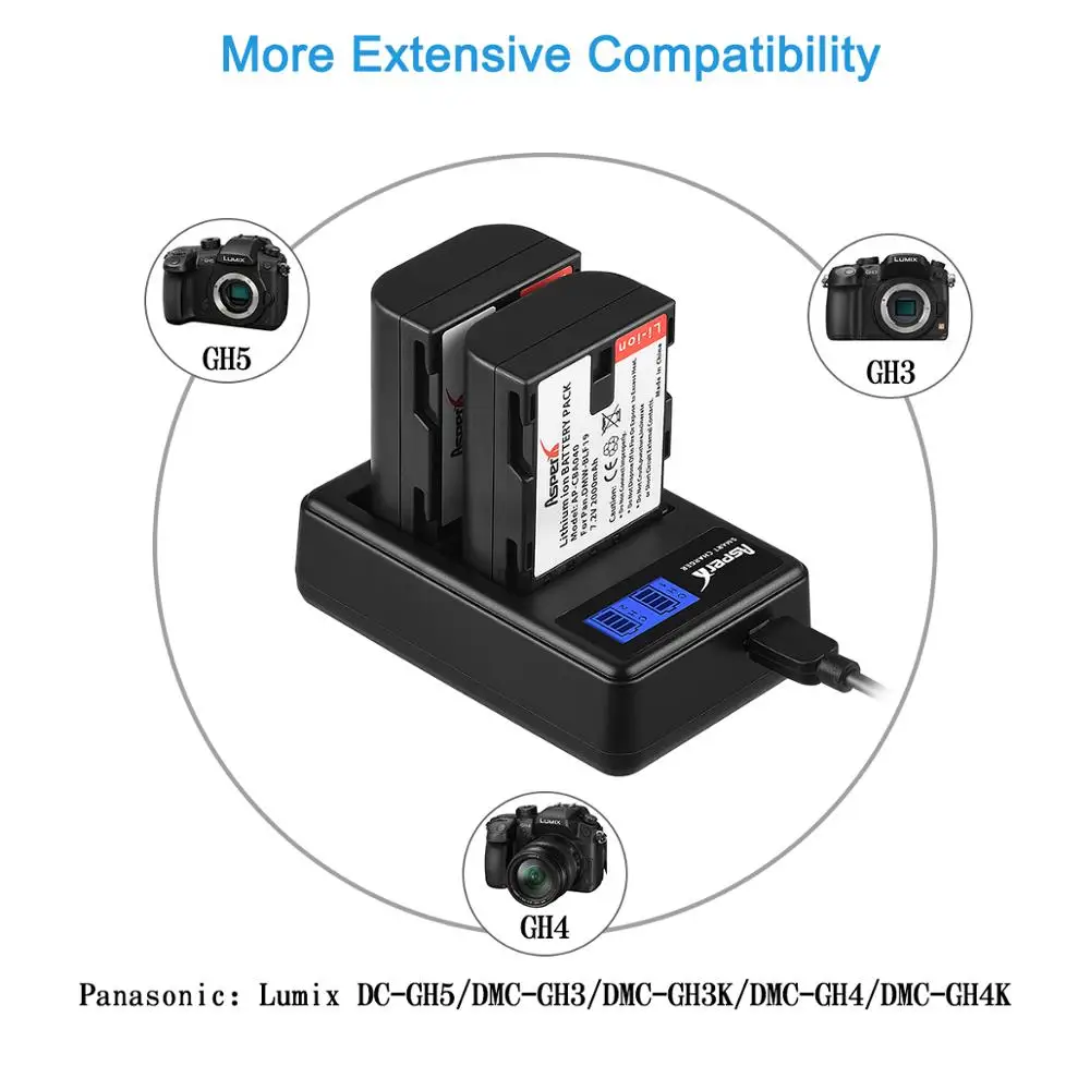 3 шт. перезаряжаемая литий ионная батарея с ЖК дисплеем и двойным USB зарядным