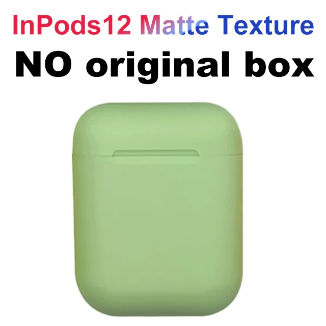 i12 D green nobox Новые беспроводные наушники Macaron i12 TWS Bluetooth 5,0 в гарнитуре сенсорный всплывающий стерео наушники для телефона HD микрофон - Цвет: i12 D green nobox