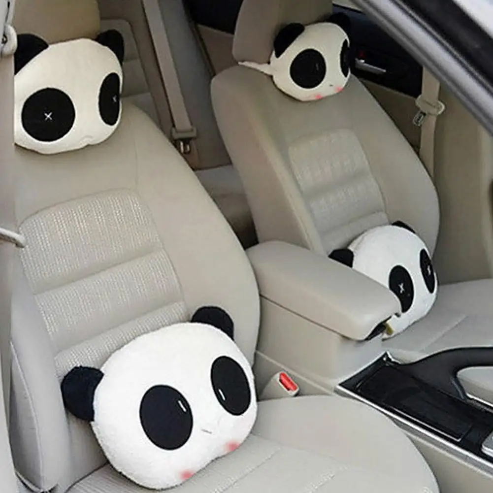 

Lovely Creative Panda Auto Car Support Neck Rest Cushion Headrest Pillow Mat Cartoon Car Seat Head Protection Pad Random Style