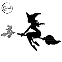 qwell metal cutting dies witch cutout diy scrapbooking craft paper card album decor making template embossing dies 2021 new