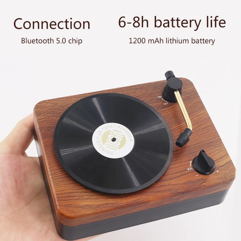 Портативная Bluetooth-Колонка в стиле ретро виниловый проигрыватель Классическая