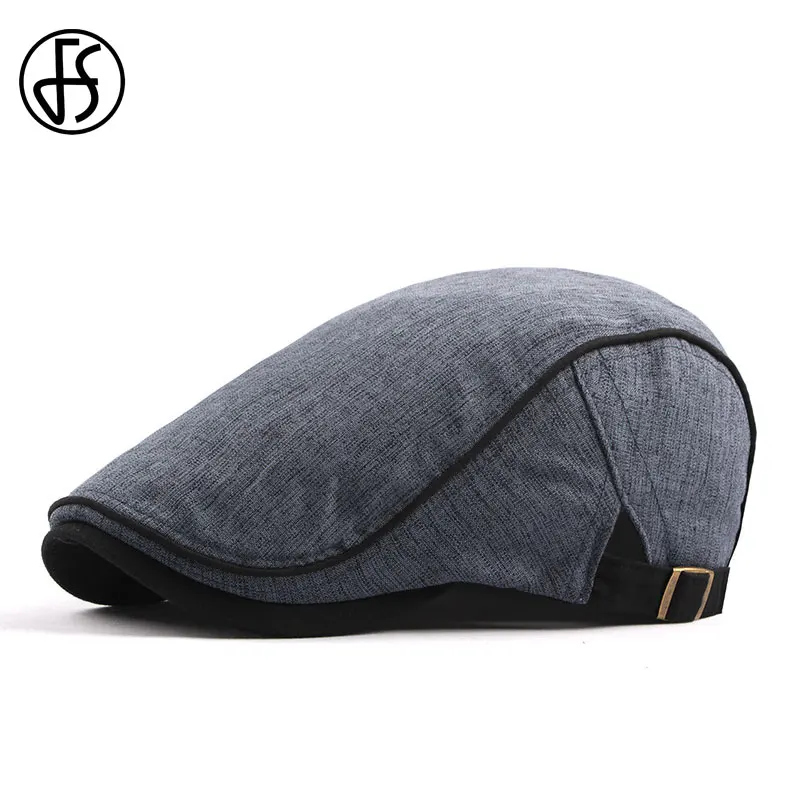 Мужской/женский винтажный берет из натурального хлопка FS Регулируемая шляпа от