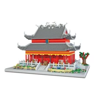 lezi 8054 world architecture nanjing confucius temple palace model mini diamond blocks bricks building toy for children no box