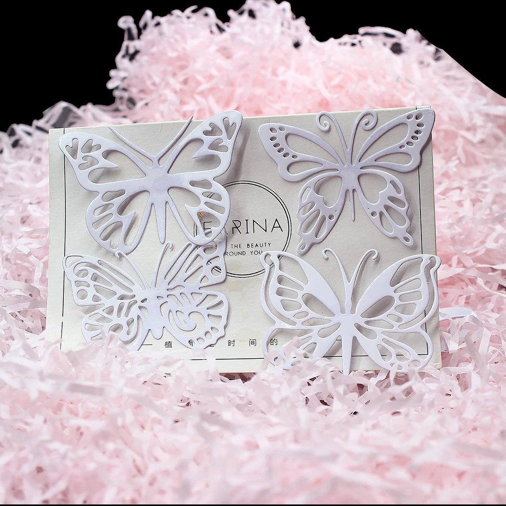 Металлический трафарет с 4 бабочками для рукоделия скрапбукинга альбома