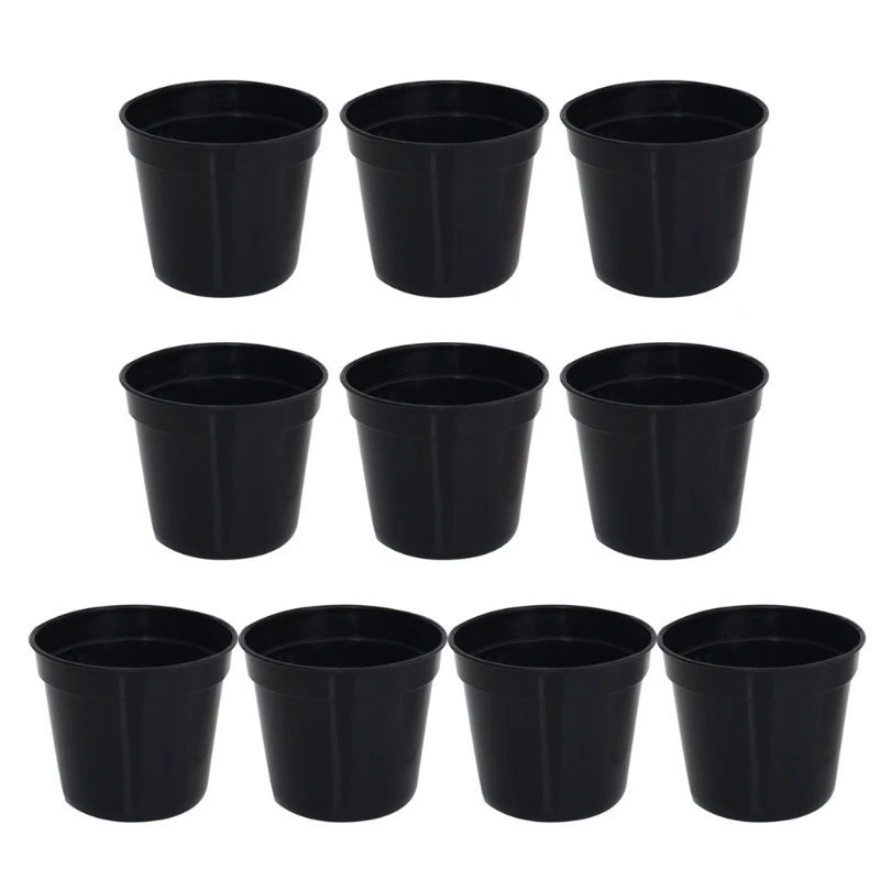 

10 Pcs Mini Plastic Round Flower Pot Indoor Plant Pots Drainage Minimalist White/Black Home Decor Flower Gardening Pots