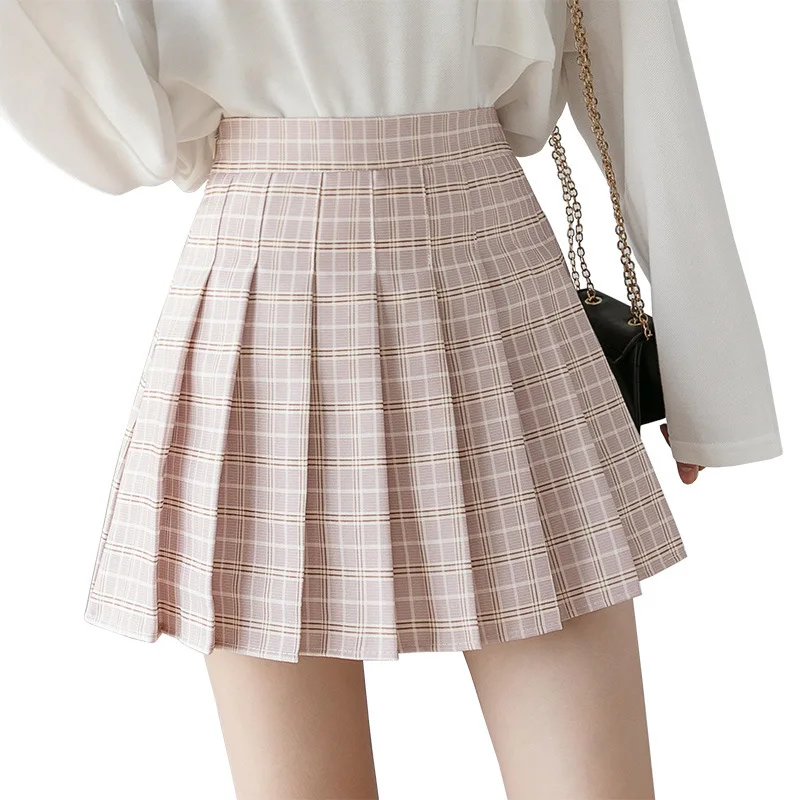 

Summer Women Skirts 2020 New Korean High Waist Plaid Mini Skirt Women School Girls Sexy Cute Pleated Skirt with Zipper