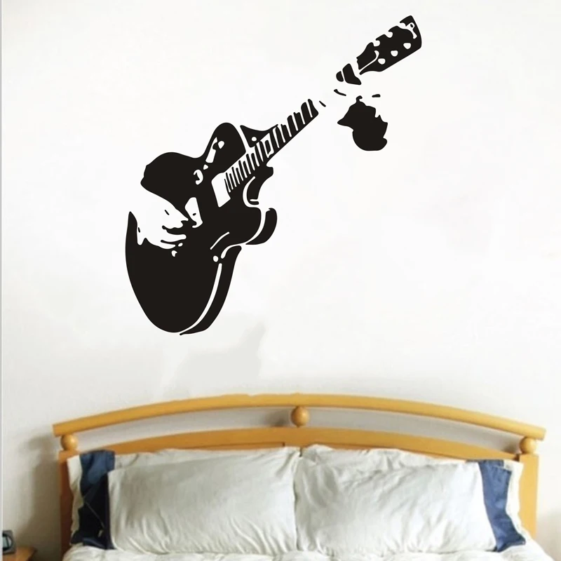 Новые креативные художественные настенные наклейки на гитару домашний декор