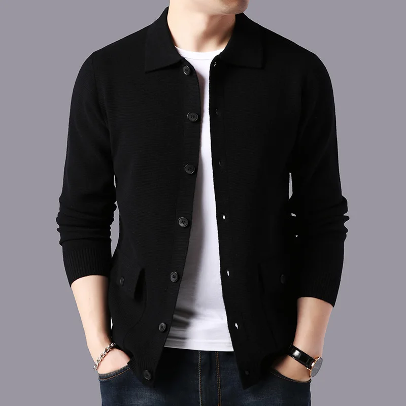 Men Sweater Cardigans Autumn Winter Fashion Warm Cashmere Woolen Cardigan with Pockets Casual Jacket Streetwear |