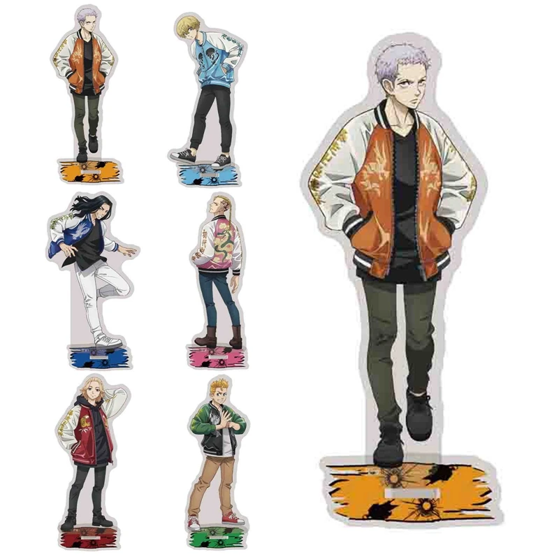 

Anime Tokyo Revengers Figure Acrylic Stand Manjiro Ken Takemichi Hinata Atsushi Cosplay Model Plate Desk Decor Fans Collection
