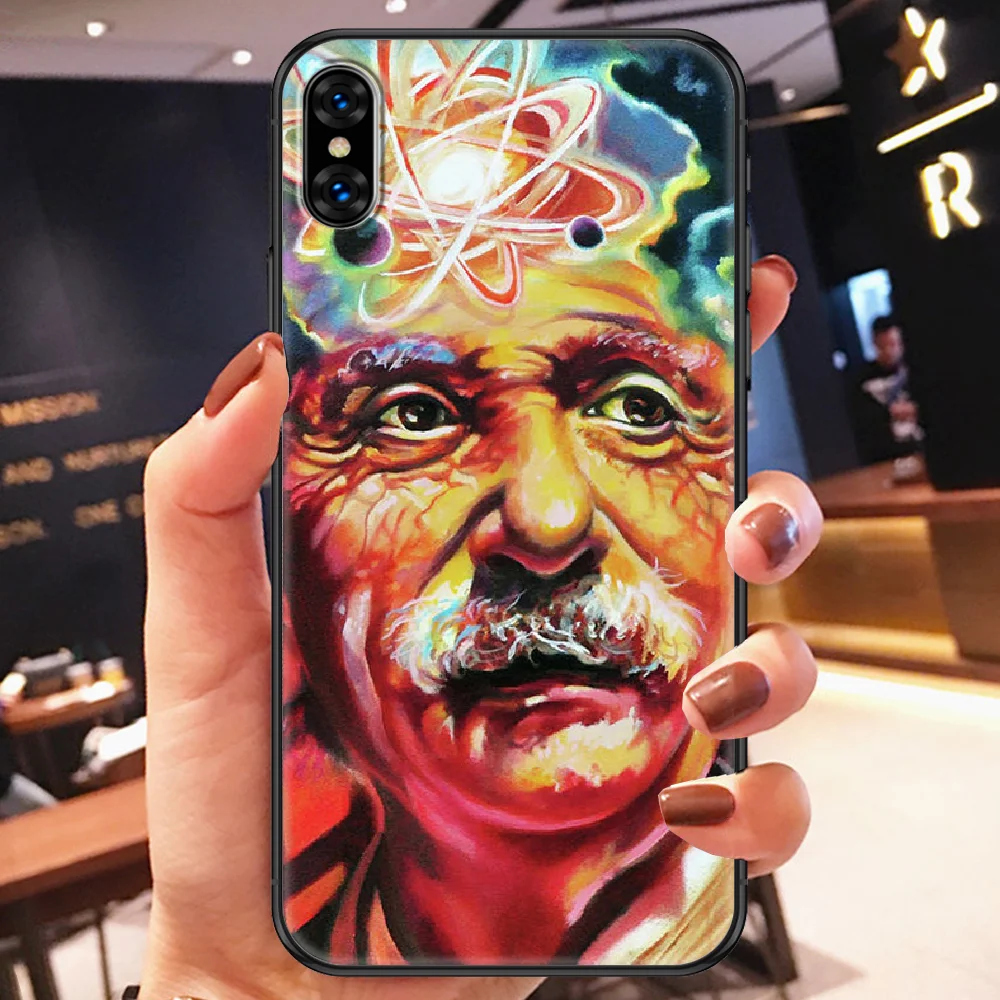 

Albert Famous Scientist Physicist Phone Case Cover Hull For iphone 5 5s se 2 6 6s 7 8 12 mini plus X XS XR 11 PRO MAX black