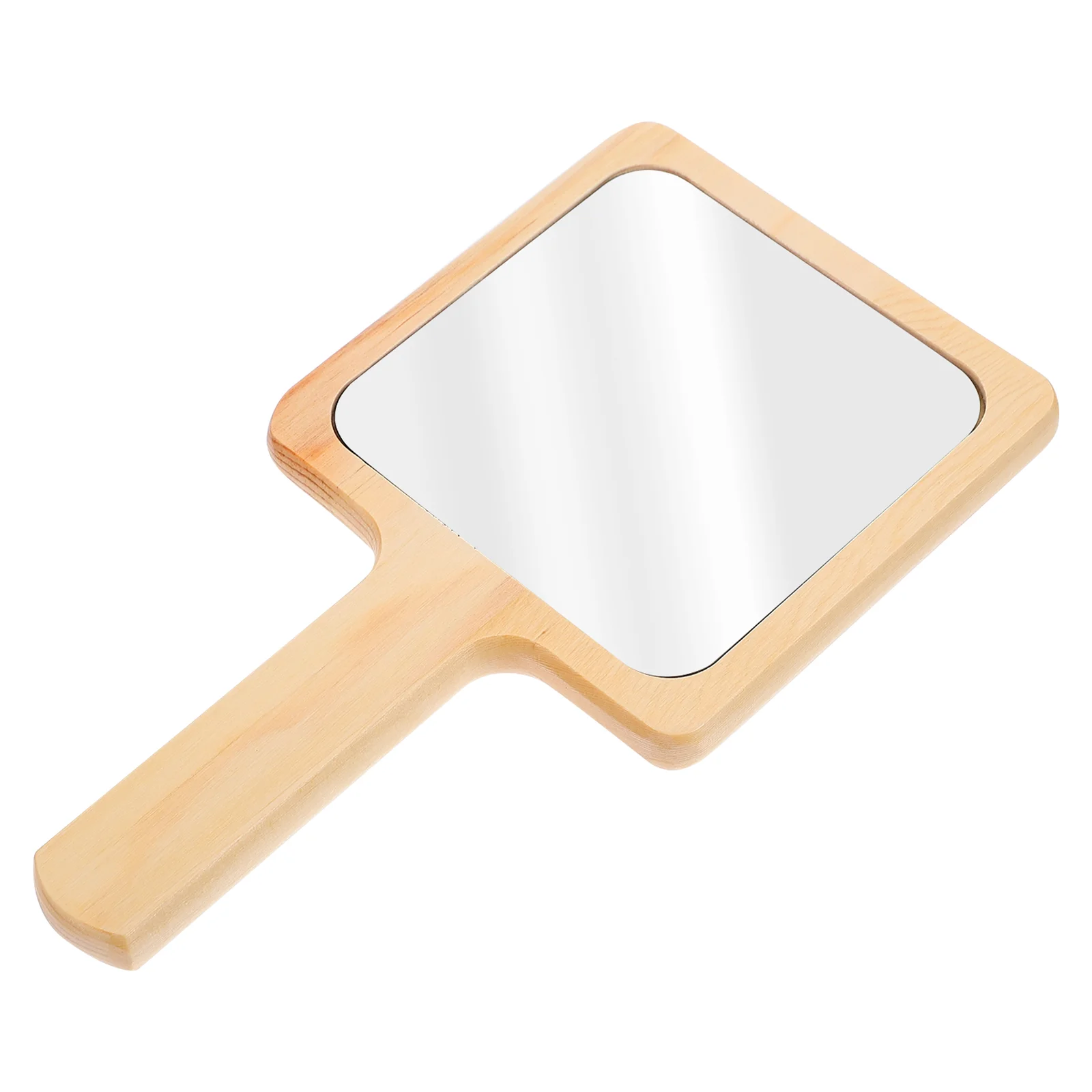 

1Pc Wooden Handle Makeup Mirror Creative Cosmetic Mirror Handheld Makeup Mirror