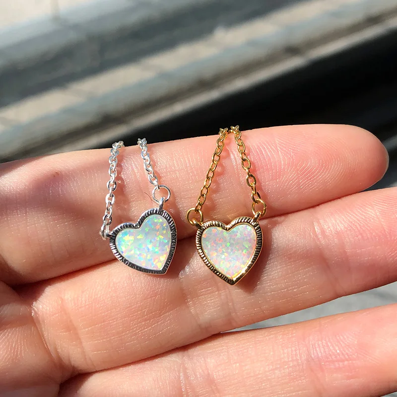 

Women's Opal Series Necklaces Antlers Star Love Heart Necklace For Girls Vintage Charm Jewelry Best Gifts For New Year Christmas